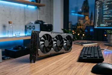 Professionelle GPU-Workstation im Büro – lokale Open-Source-KI-Modelle wie Gemma 4 laufen auf eigener Hardware