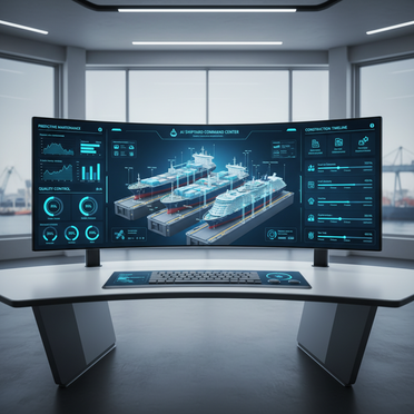 Dashboard mit KI-Analyse für Schiffskonstruktion
