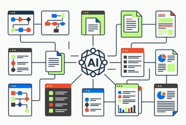 Visualisierung von ALBERT | AI Agents als ausführende Einheiten mit Tools und Workflow-Verknüpfungen in agorum core