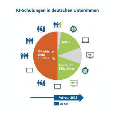 Statistik KI-Schulungen in deutschen Unternehmen - 70% ohne Fortbildung
