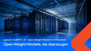 Blog-Teaserbild agorum ALBERT | AI zum Praxistest von Open-Weight-Modellen im agentischen Unternehmenseinsatz