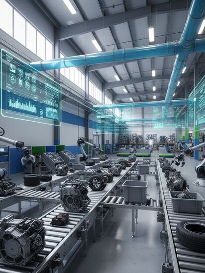 Moderne Recyclinganlage für Automobilteile mit automatisierten Sortiersystemen