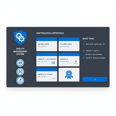 Digitale Zertifikatsverwaltung für Baustoffchemie