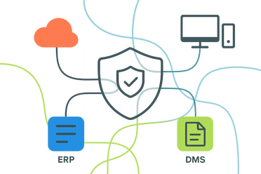 Netzwerk-Visualisierung: MCP und Systemintegration Netzwerk-Grafik: ALBERT | AI verbindet ERP, DMS, Cloud, On-Prem und schützt mit Model Context Protocol.