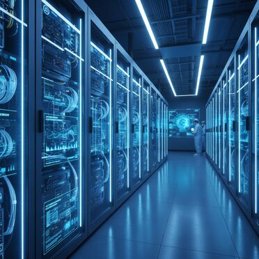 KI-Betriebssysteme optimieren Hardware für AI-Workloads Enterprise KI-Infrastruktur im modernen Rechenzentrum