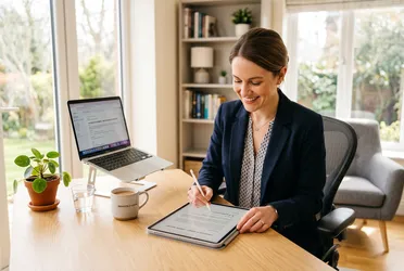 Anwalt signiert Dokumente digital am Tablet im Homeoffice – ortsunabhängiges Arbeiten mit agorum core pro und PatOrg
