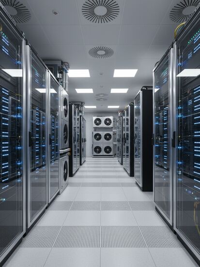 Modernes Rechenzentrum mit Server-Infrastruktur