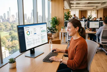 Mitarbeiter verarbeitet Eingangspost digital am Bildschirm – papierloser Posteingang mit OCR in agorum core pro