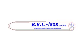 Logo der B.K.L.-isos GmbH zeigt den Namen und den Slogan 'Integrationsservice für offene Systeme'