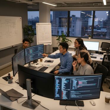 Entwicklerteam bei Code-Review