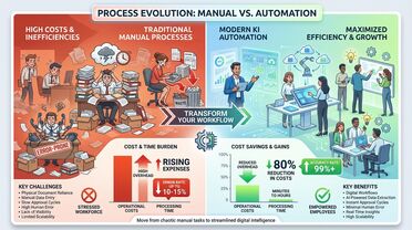 Vergleich traditionelle Prozesse versus KI-Automatisierung