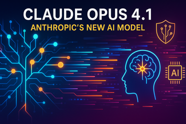 Titelbild Claude Opus 4.1 Modernes Titelbild zu Claude Opus 4.1 von Anthropic, stilisiertes neuronales Netzwerk und KI-Symbole