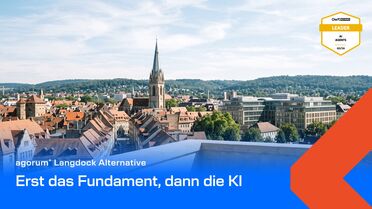 Blick über eine deutsche Stadt bei Tag als Sinnbild dafür, wo die Daten bleiben