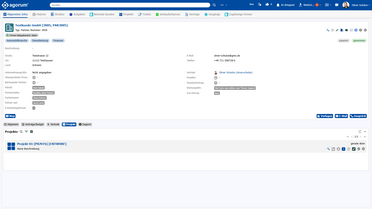 Register Projekt in der Firmenakte von NORA 360 Grad mit zugeordnetem Projekt