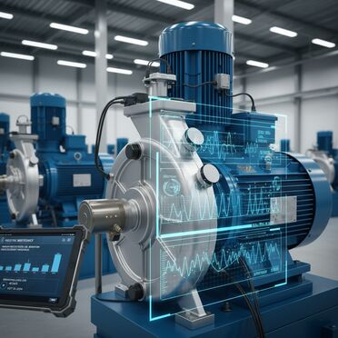 Industriepumpe mit IoT-Sensoren für Predictive Maintenance