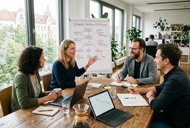 Team arbeitet an wertschöpfenden Aufgaben, weil KI Routinen übernimmt