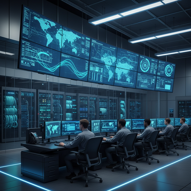 Network Operations Center mit Echtzeit-Monitoring